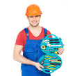 Photo: Portrait of smiling handyman with tools Portrait of smiling handyman with tools