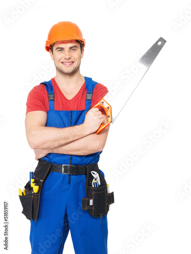 Photo: Handyman with saw Handyman with saw