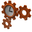 Illustration: Orange clock and gears Orange clock and gears
