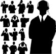 Vektor: Business Man Silhouettes Business Man Silhouettes