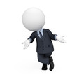 3d white people as business man standing on blank background