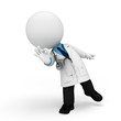3d white people as doctor with best expression