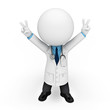3d white people as doctor standing on blank background