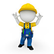 3d white people as plumber standing on white background