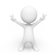3d white people standing on white background