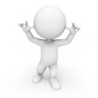 3d white people dancing on white background
