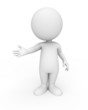 3d white people standing on blank background