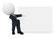3d white people as business man standing near sign