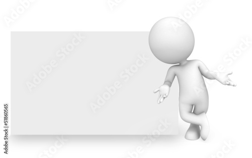 Photo: 3d white people standing near sign 3d white people standing near sign