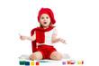 painting child girl isolated on white