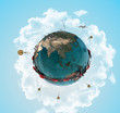 around the world