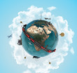 around the world
