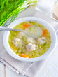 fresh soup with meat balls