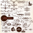 Collection of calligraphic vintage design elements and page deco