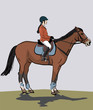 teenage girl riding a horse