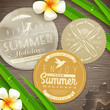 Vintage labels with vacation and travel emblems