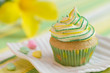 Photo: Yellow-green motive cupcake Yellow-green motive cupcake