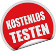 Sticker rot rund cu KOSTENLOS TESTEN
