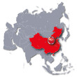 Asienkarte und China