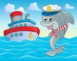 Vector: Image with dolphin theme 2 Image with dolphin theme 2