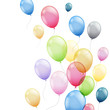 canvas print picture - Vector Illustration of  Colorful Flying Balloons