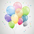 canvas print picture - Vector Illustration of  Colorful Flying Balloons