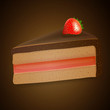 Vector Illustration of a Piece of Sweet Chocolate Cake