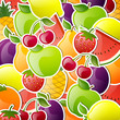 Vektor: Vector Illustration of an Abstract Background with Glossy Fruits Vector Illustration of an Abstract Background with Glossy Fruits