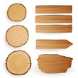 Vector Illustration of Wood Material Elements