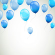 Vector Illustration of an Abstract Background with Blue Balloons