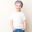 Photo: ittle girl in white t-shirt ittle girl in white t-shirt