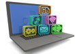 COMPUTER AND ICONS - 3D