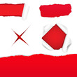 Big Red Torn Paper Set