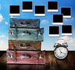Plan for vacation concept, Travel bag with photo frame post