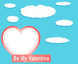 Valentine heart balloons and clouds against blue sky