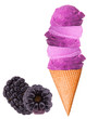 Ice cream scoops on cones 