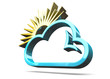 WEATHER CLOUD AND  SUN - 3D