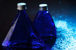 Little blue bottles on a background