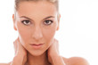 Closeup portrait of woman with day makeup