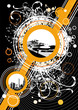 Vektor: Funky DJ BlackWhiteOrange - Ultra Elektro Funky DJ BlackWhiteOrange - Ultra Elektro