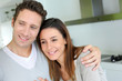 Sweet in love couple embracing each other