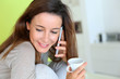 Young woman talking on mobile phone