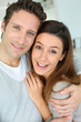 Sweet in love couple embracing each other