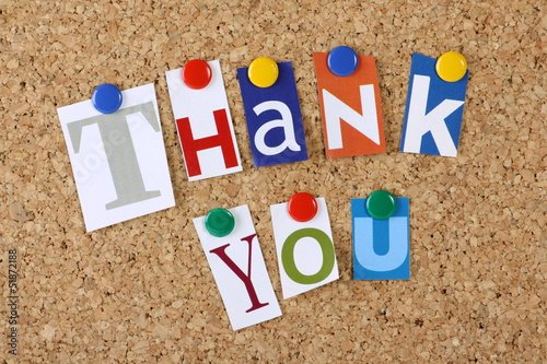 Photo: Thank You in cut out magazine letters Thank You in cut out magazine letters
