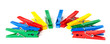 Closeup image of colorful clothespins