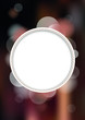White circle with place for text or image on blurry background.