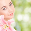 Photo: Cute woman with flower Cute woman with flower