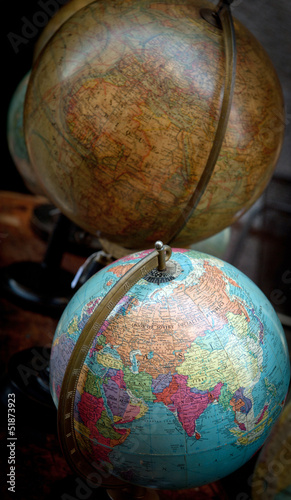 Photo: Ancient desktop globe collection Ancient desktop globe collection