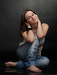 Woman in jeans and t-shirt