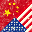USA and Chinese grunge Flag